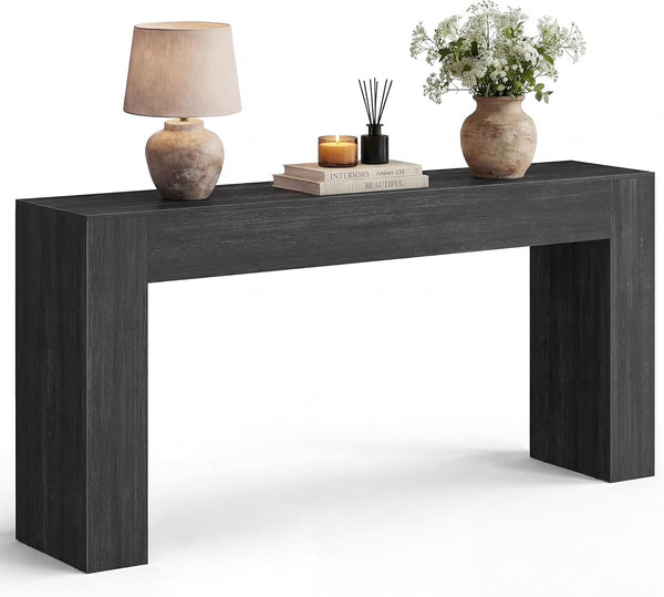 U-Shaped Console Table with Thick Tabletop