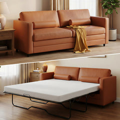 Faux Leather Pull-Out Sofa Bed – Full & Queen Convertible Sleeper