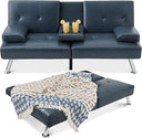 Convertible Futon Sofa Bed with Removable Armrests
