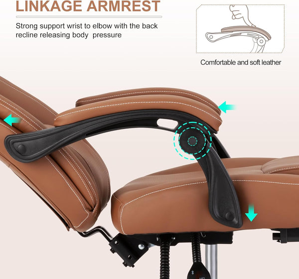 Reclining Office Chair with Footrest & Lumbar Support