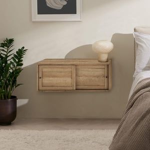 Floating TV Shelf with Wall-Mounted Display & Storage Shelves