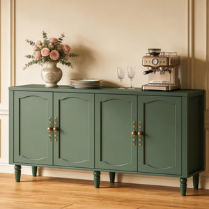 63" Wood Sideboard Buffet Cabinet with Adjustable Shelves