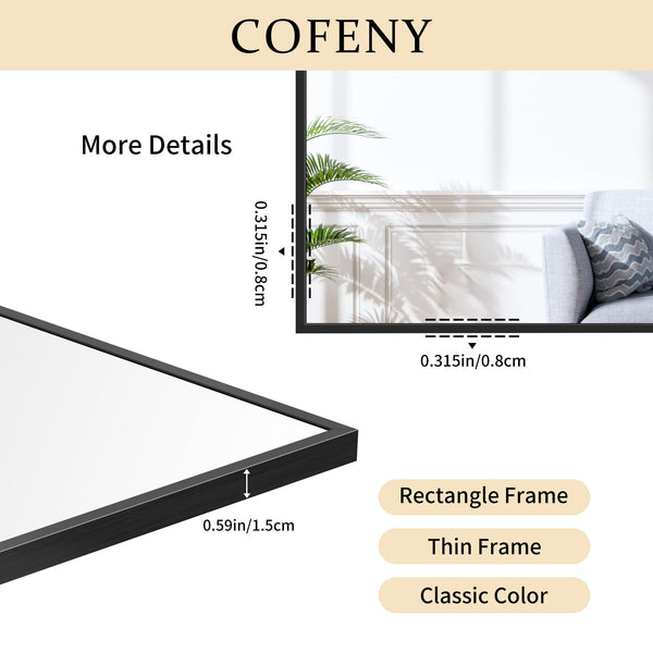 42 Inch Square Wall Mirror with Metal Frame
