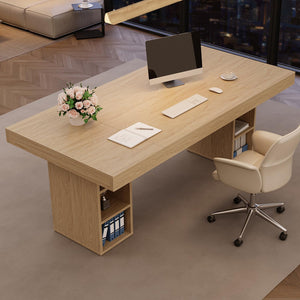 71" Executive Desk with Storage – Oak