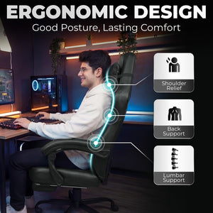 Big & Tall Ergonomic Gaming Chair with Footrest