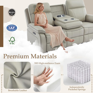 Power Reclining Sofa with Fold-Down Table & Charging Station