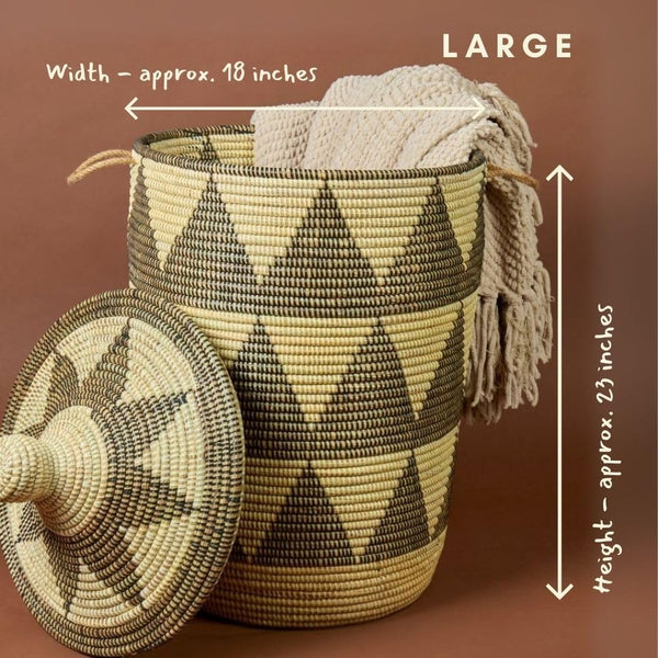 Handwoven Wicker Storage Basket with Lid