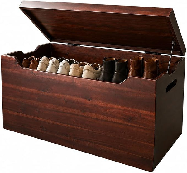 Solid Wood Storage Chest with Lid