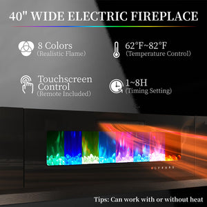 5-Piece Modern Living Room Furniture Set with Electric Fireplace TV Stand