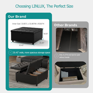 Large Square Storage Ottoman with Lift Top