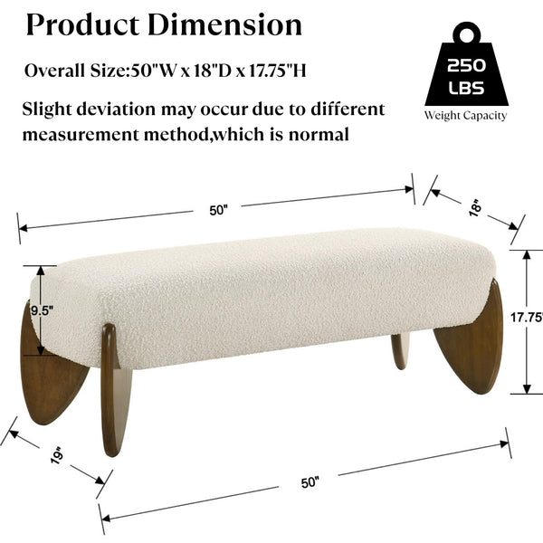 Upholstered Boucle Bedroom & Entryway Bench