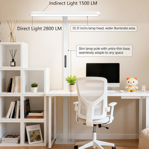 60W LED Dimmable Floor Lamp – Full Spectrum Eye-Care