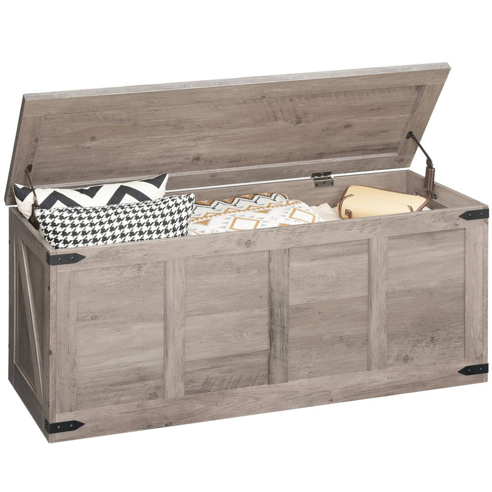 Storage Bench with Toy Box & Safety Hinges – Farmhouse Wood Chest