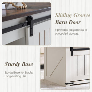 Lift Top Coffee Table with Sliding Barn Door