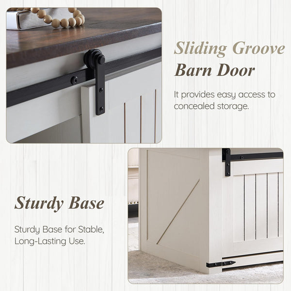Lift Top Coffee Table with Sliding Barn Door