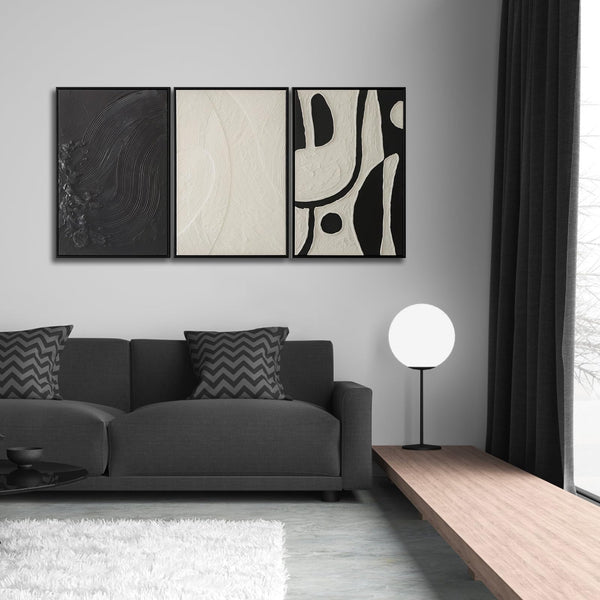 Framed Abstract Wall Art Set – 3 Piece Canvas Prints