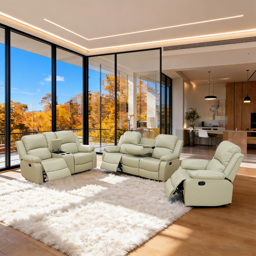 3-Piece Reclining Sectional Sofa with Storage Console