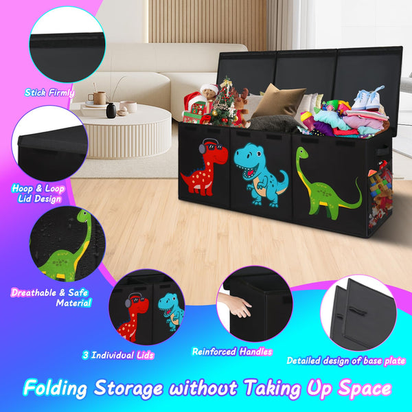 Extra Large Collapsible Toy Box with Lid & Storage Organizer