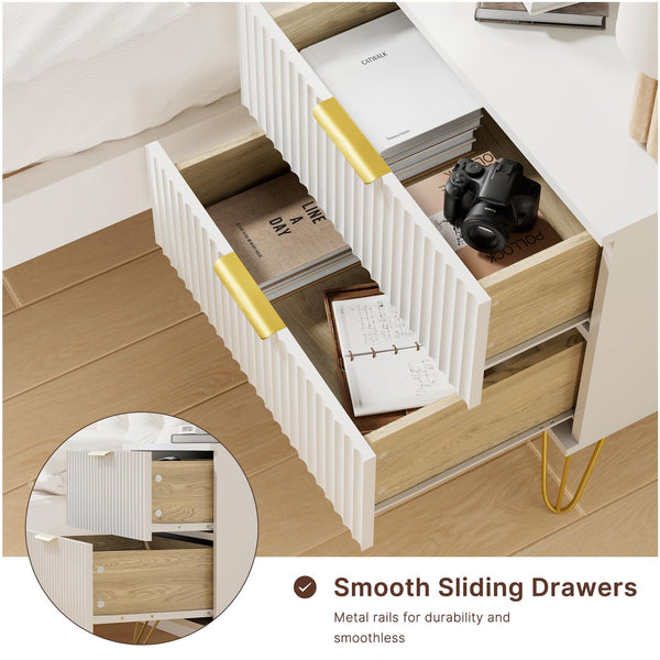 Modern Nightstand Set of 2 with Drawers