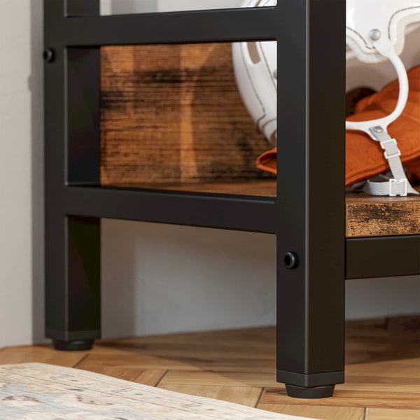 6-Tier L-Shaped Corner Bookshelf with Metal Frame