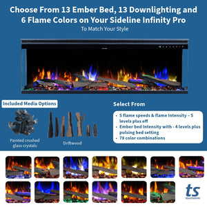 3-Sided Smart Electric Fireplace with WiFi & Heater