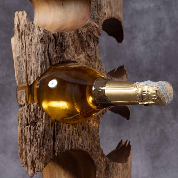 Rustic Solid Wood Countertop Wine Rack – Holds 5 Bottles