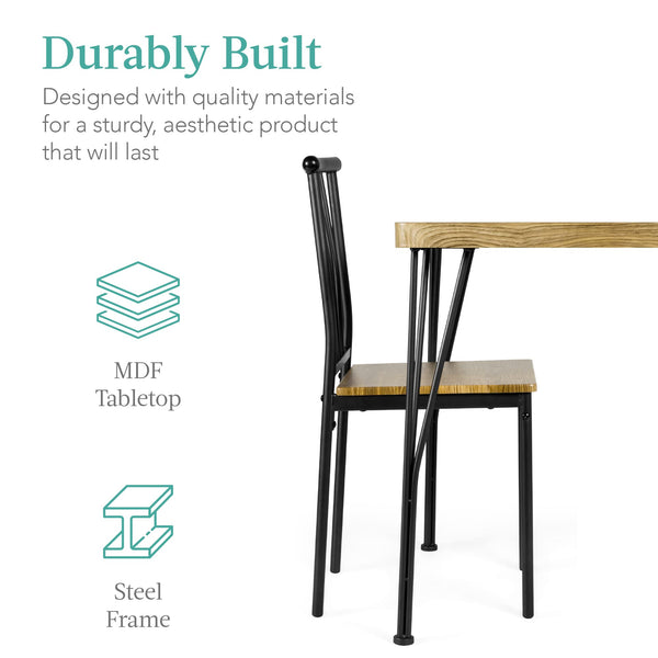 5-Piece Modern Dining Table Set with 4 Chairs