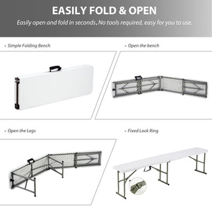 6ft Folding Bench with Carrying Handle & Lock