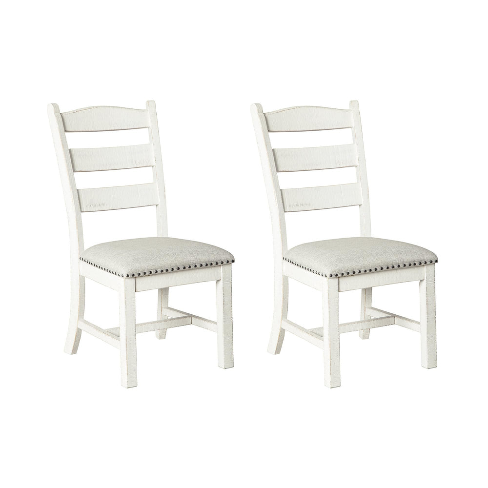 Farmhouse Ladderback Dining Chairs Set of 2 with Upholstered Seat and Nailhead Trim