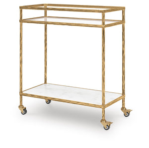 2-Tier Bar Cart with Rolling Casters