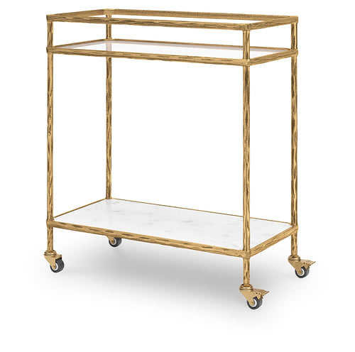 2-Tier Bar Cart with Rolling Casters
