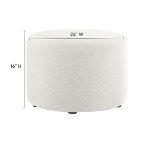 Round Woven Fabric Ottoman with Legs