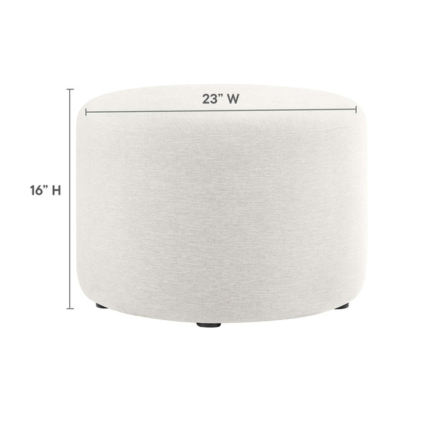 Round Woven Fabric Ottoman with Legs