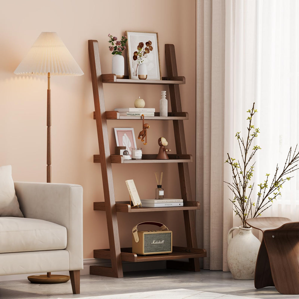 5-Tier Leaning Ladder Bookshelf