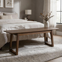 55 Inch Farmhouse Wood Entryway Bench