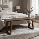 55 Inch Rustic Farmhouse Entryway Bench – Solid Wood, Multi-Room
