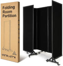 5-Panel Folding Room Divider with Wheels – 10'6"W x 6'7"H