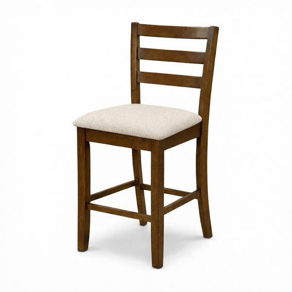 Counter Height Bar Stools Set of 2 – Rubberwood with Upholstered Seat