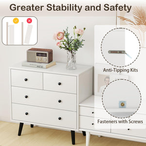 4-Drawer Chest Storage Cabinet with Anti-Tipping Device