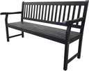 Acacia Wood Outdoor Garden Bench – 3-Seat Slat-Back, 600 lbs Support
