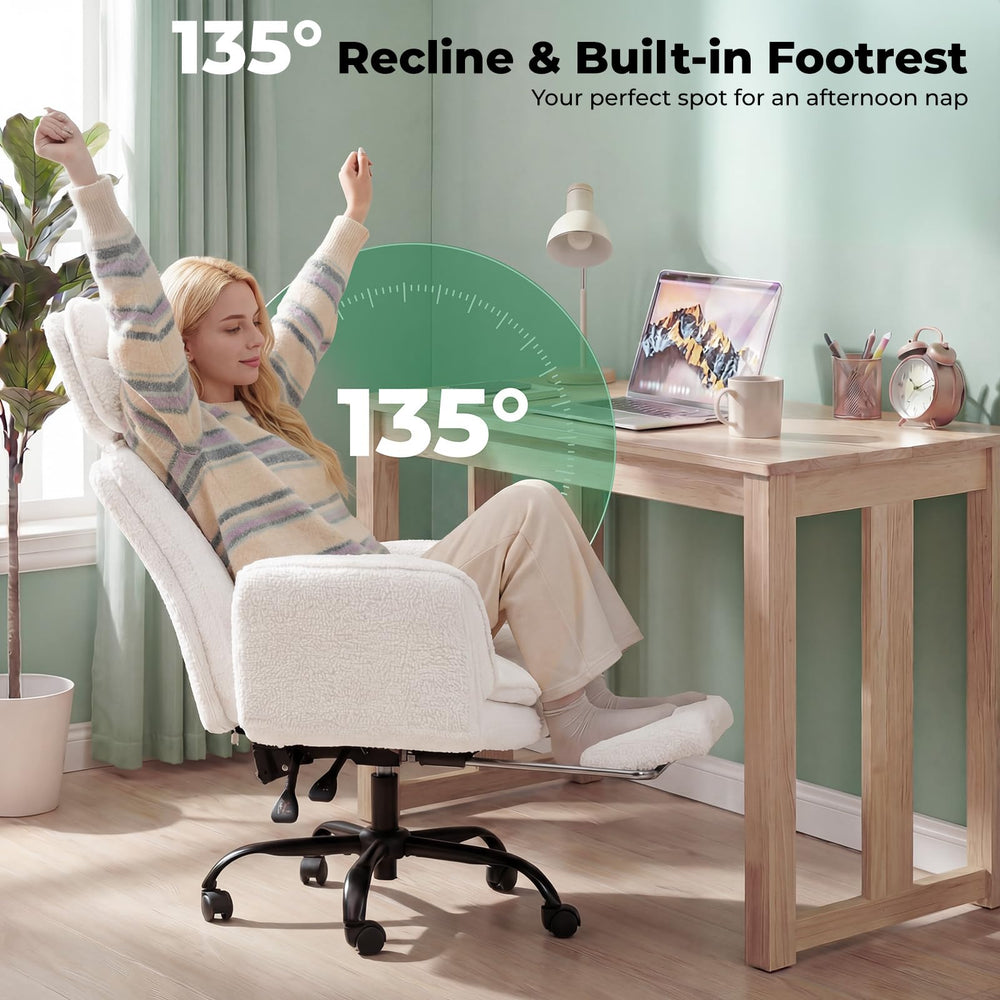 Criss Cross Office Chair with Armrests, Footrest & Wheels