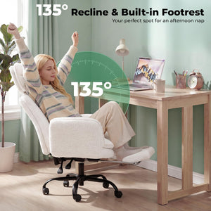 Criss Cross Office Chair with Armrests, Footrest & Wheels