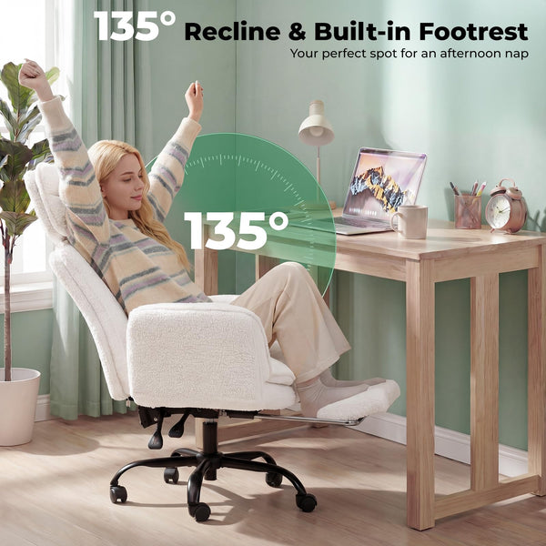 Criss Cross Office Chair with Armrests, Footrest & Wheels