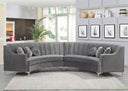 141.34" Oversized L-Shaped Curved Sectional Sofa