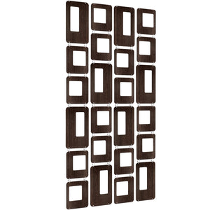 Geometric Wood Wall Panel Divider Set – 24 Panels, Brown