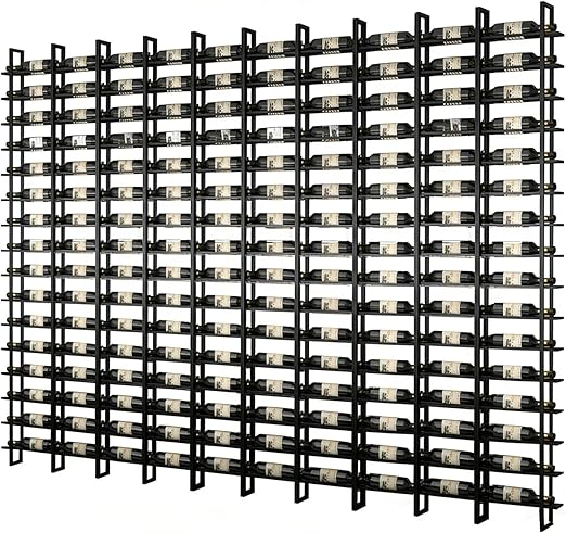 Wall Mounted Metal Wine Rack with Horizontal Bottle Storage