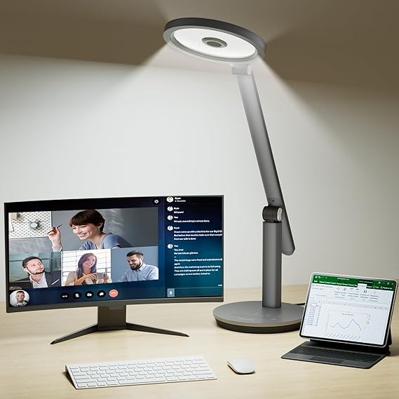 LED Desk Lamp – Dimmable Full-Spectrum Eye-Care Light with Timer