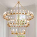 Wagon Wheel Chandelier 60-Inch Multi-Tier Metal Ceiling Light
