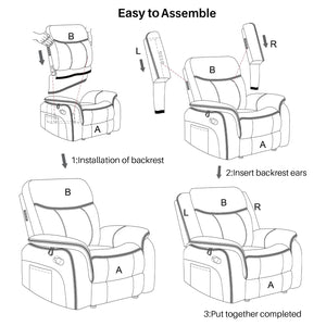 Massage Recliner Chair with Heat & Vibration – Faux Leather, Overstuffed, Wall Hugger