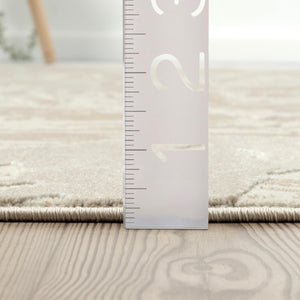 Geometric Cream Area Rug – Modern Abstract Wavy Pattern